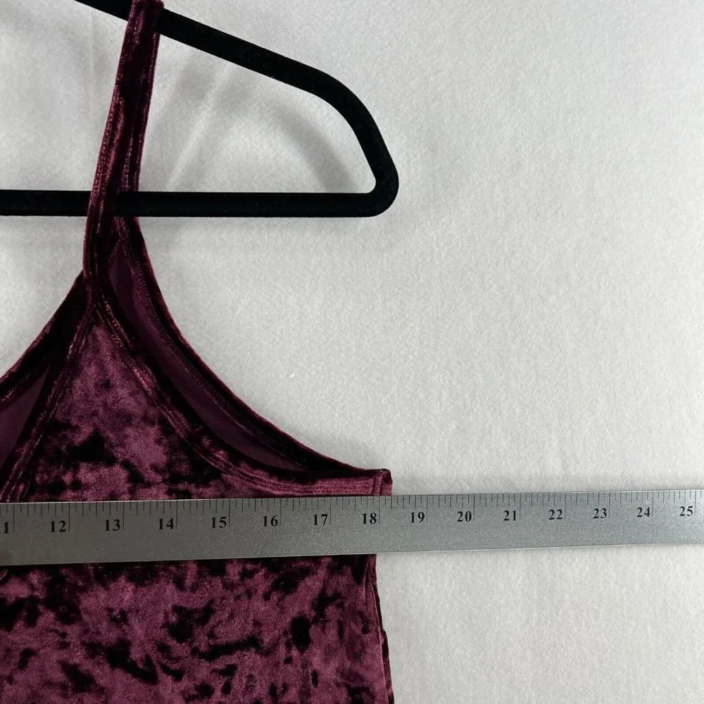 Victoria's Secret Pink Cami Tank Top Womens Size L Sleepwear Sleeveless Burgundy - Picture 9 of 10